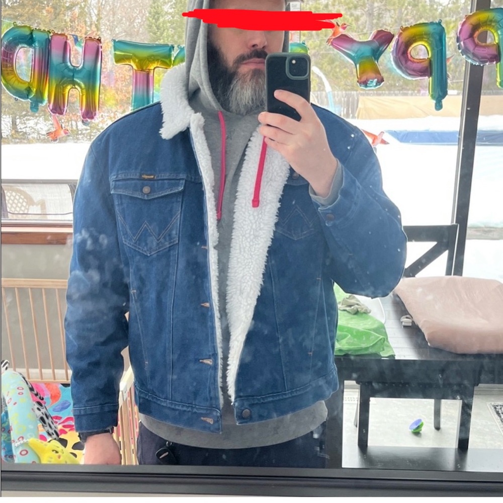 Wrangler Blue Sherpa-Lined Denim Jacket - Picture 2 of 5